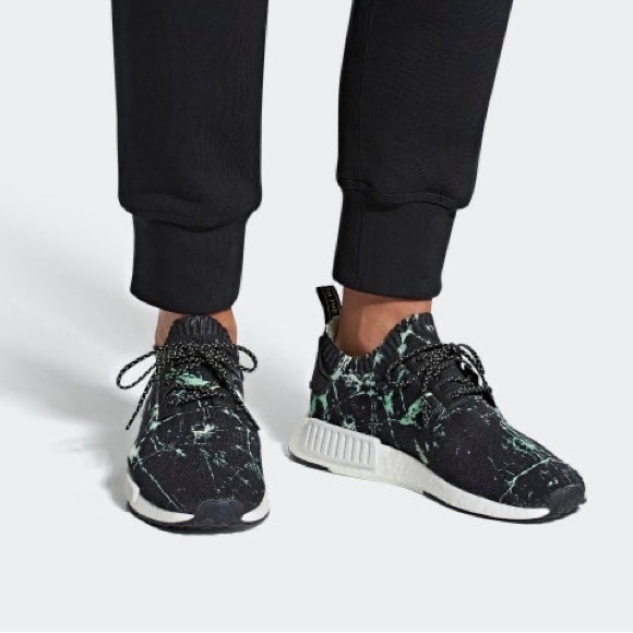 Fair Men’s Size 8 (Euro Sz 41.5) Adidas NMD R1 Sneakers Marble Aero Green/White - Picture 7 of 15